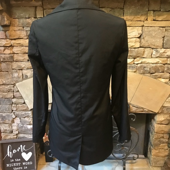 Banana Republic Black Trench Coat Jacket Size XS - Picture 6 of 7